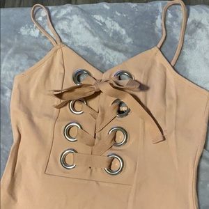 Pale pink bodycon dress